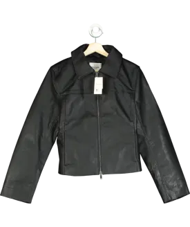 Abercrombie & Fitch Black Vegan Leather Zip Jacket UK M