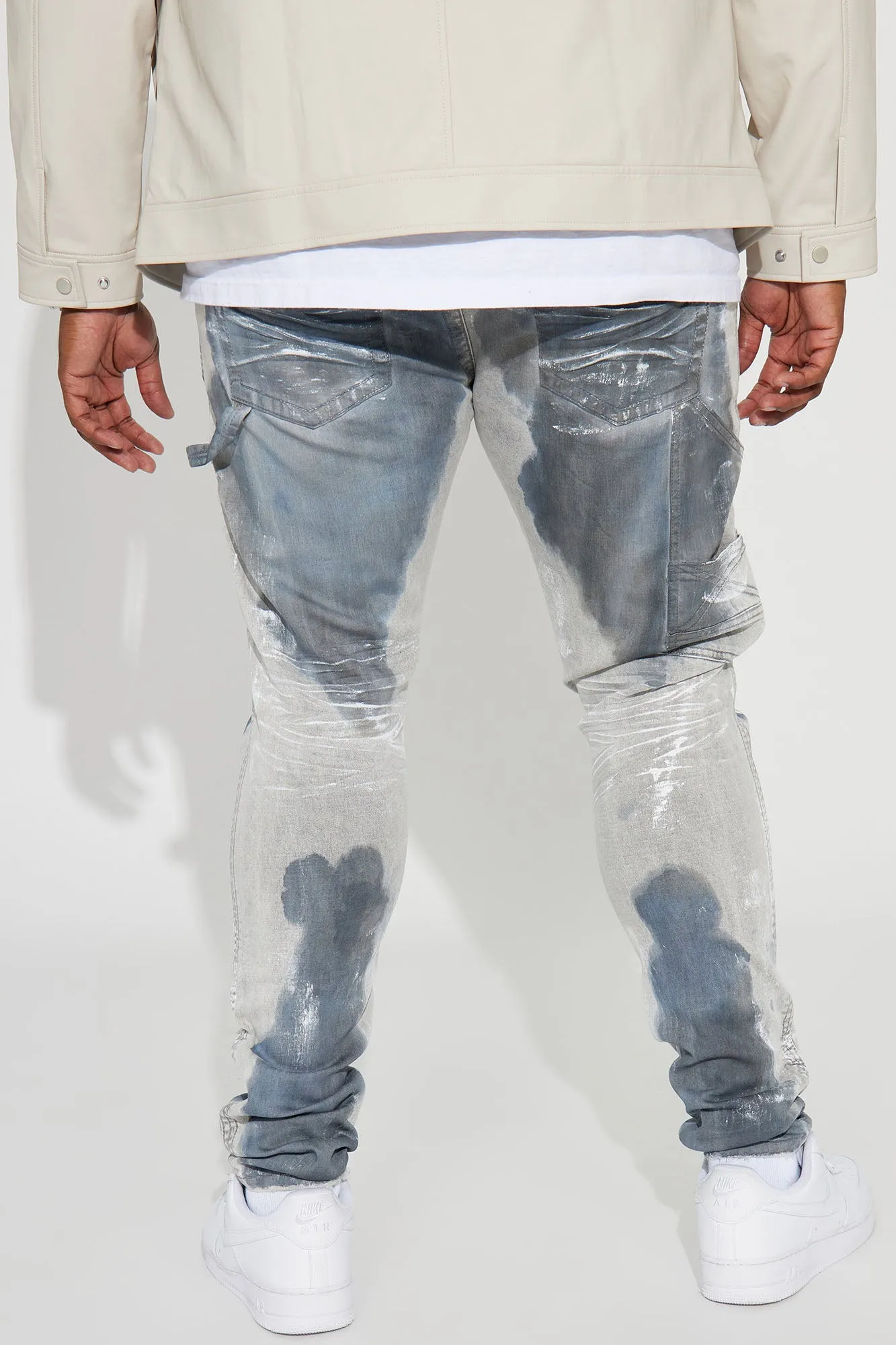 All The Work Stacked Skinny Carpenter Jeans - Grey