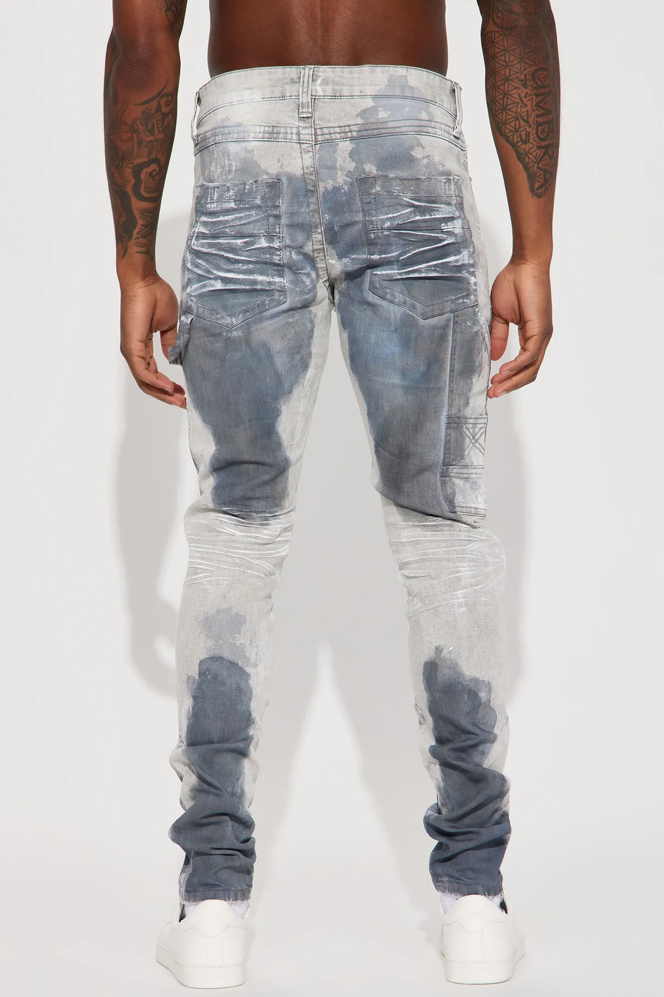 All The Work Stacked Skinny Carpenter Jeans - Grey