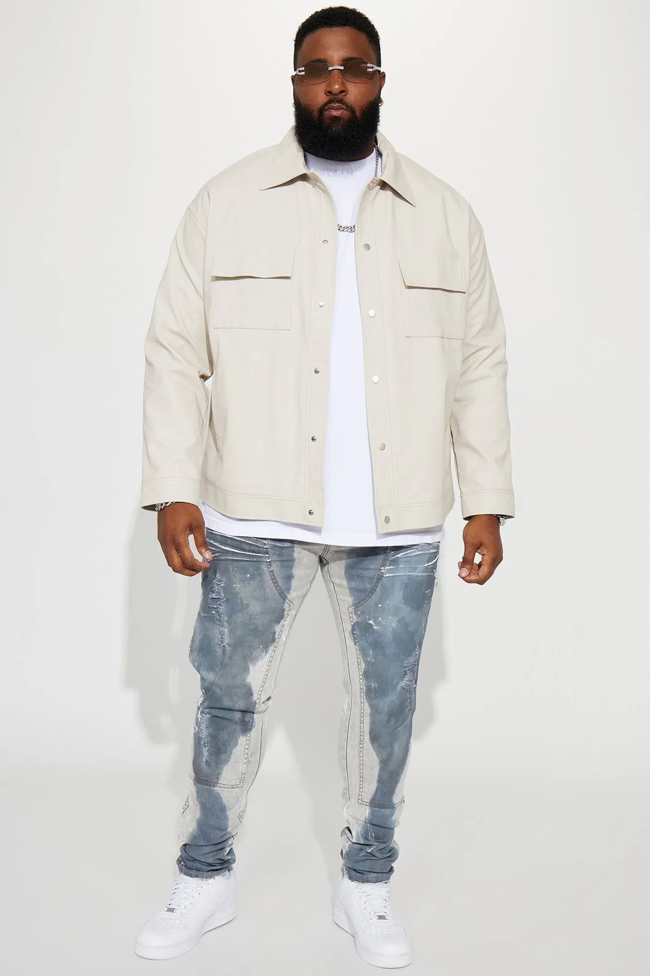 All The Work Stacked Skinny Carpenter Jeans - Grey