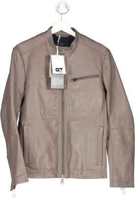 ALPHATAURI Brown Premium Leather Jacket UK S