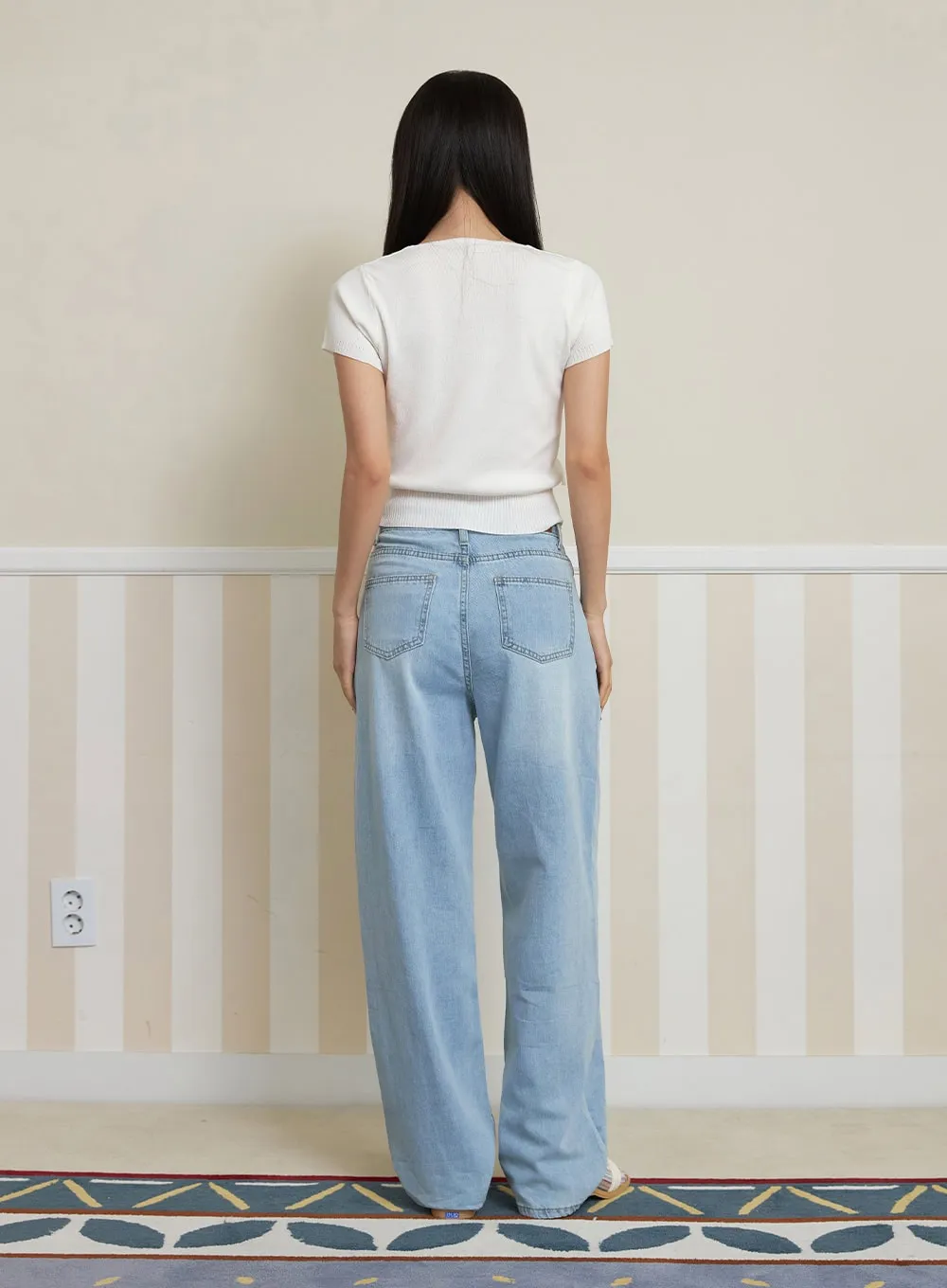 Basic Wide Fit Straight Jeans OY427