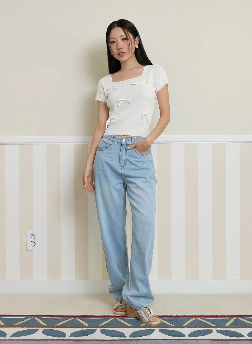 Basic Wide Fit Straight Jeans OY427