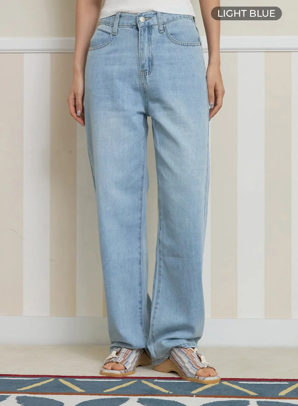 Basic Wide Fit Straight Jeans OY427