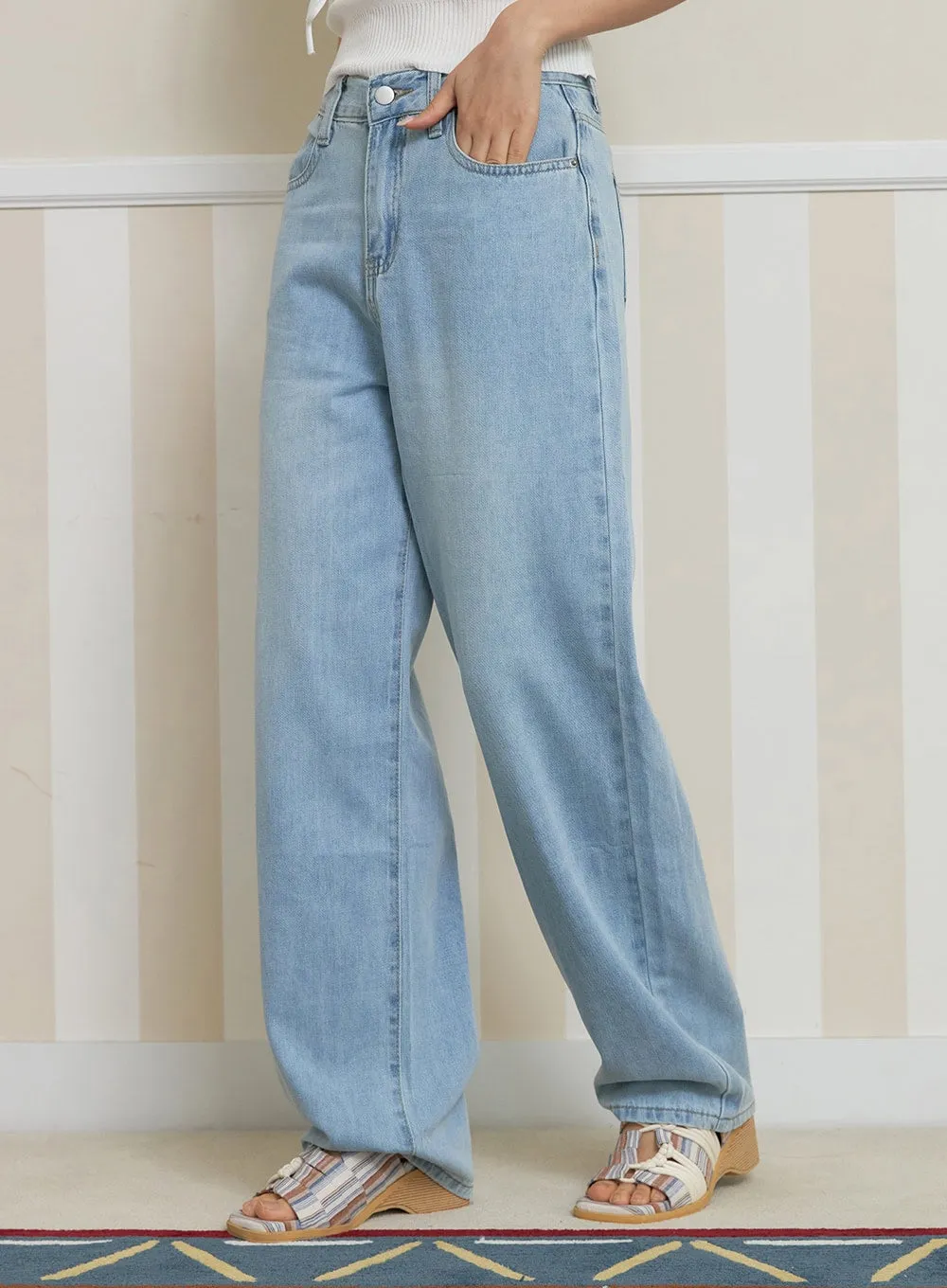 Basic Wide Fit Straight Jeans OY427