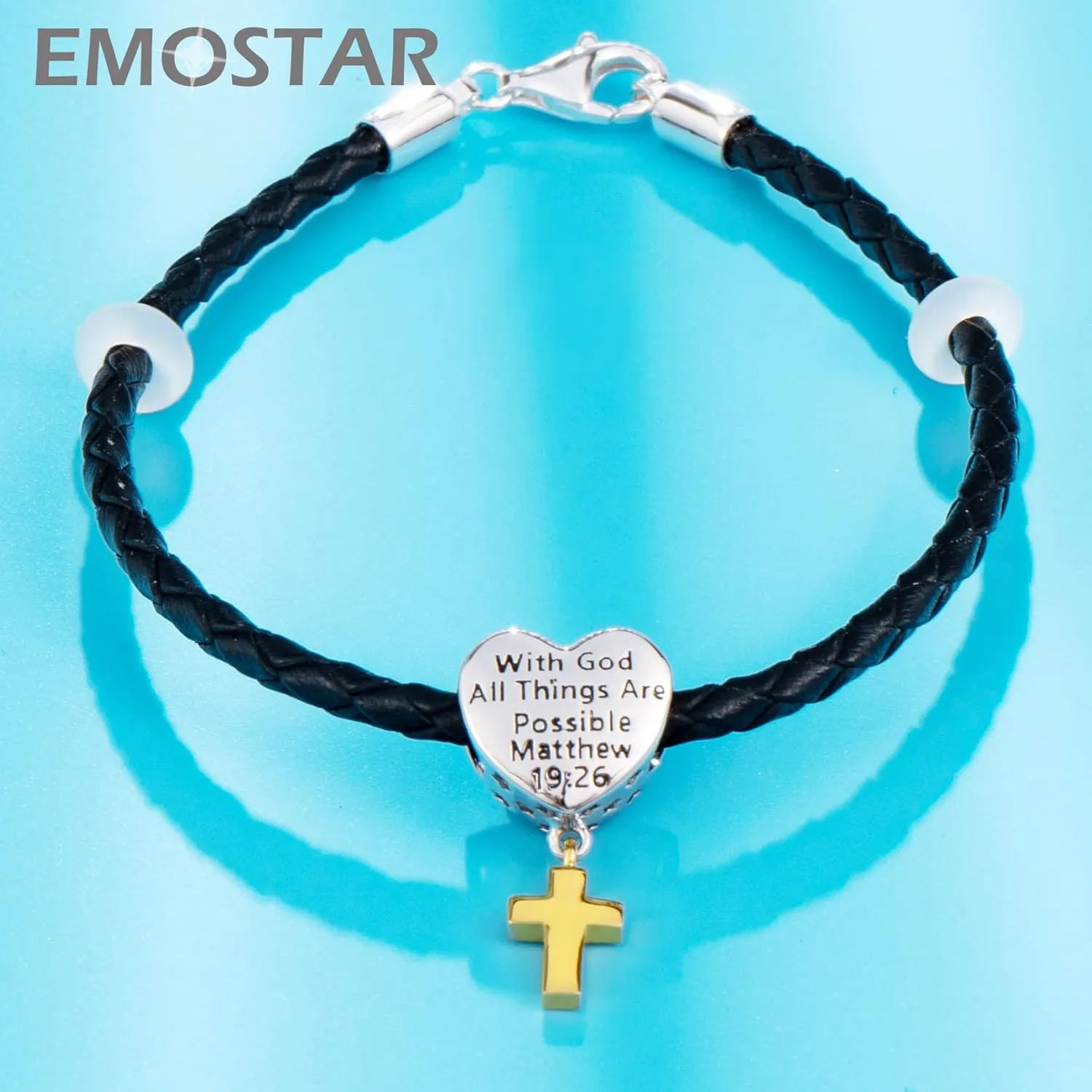 Black and Red Braided Leather Bracelet for Women/Men, Woven Genuine Leather Cord Bracelets with 925 Silver Lobster Clasp and Rubber Rings, Personalized for Mothers Day/Christmas Gifts Jewelry Making