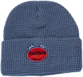 Born to Love Knuckleheads Gray Boy's Baby Visor Beanie Hat with Stripes Detail
