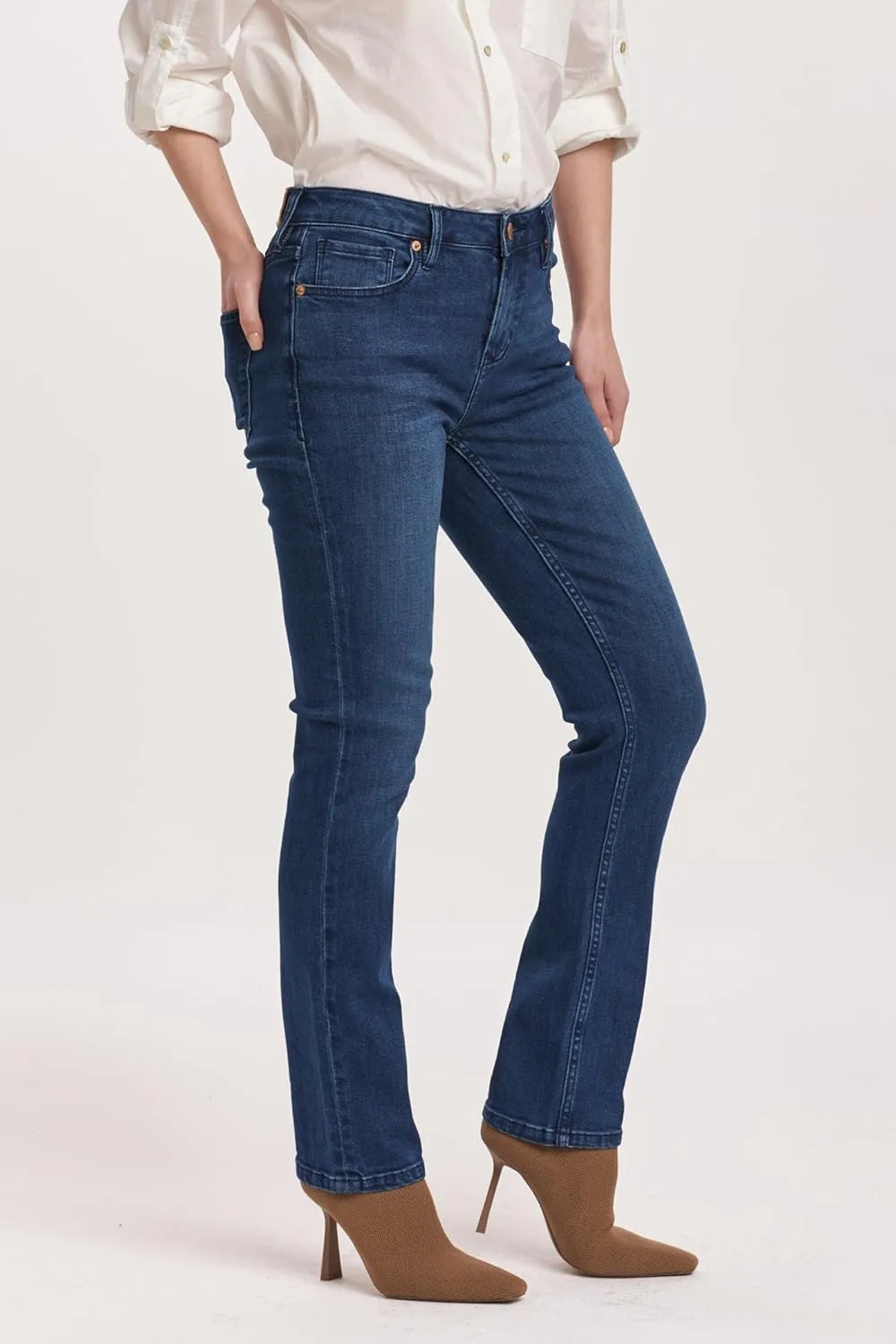 DEAR JOHN Blaire Womens Straight Leg Jeans Mid Rise Ankle Inseam