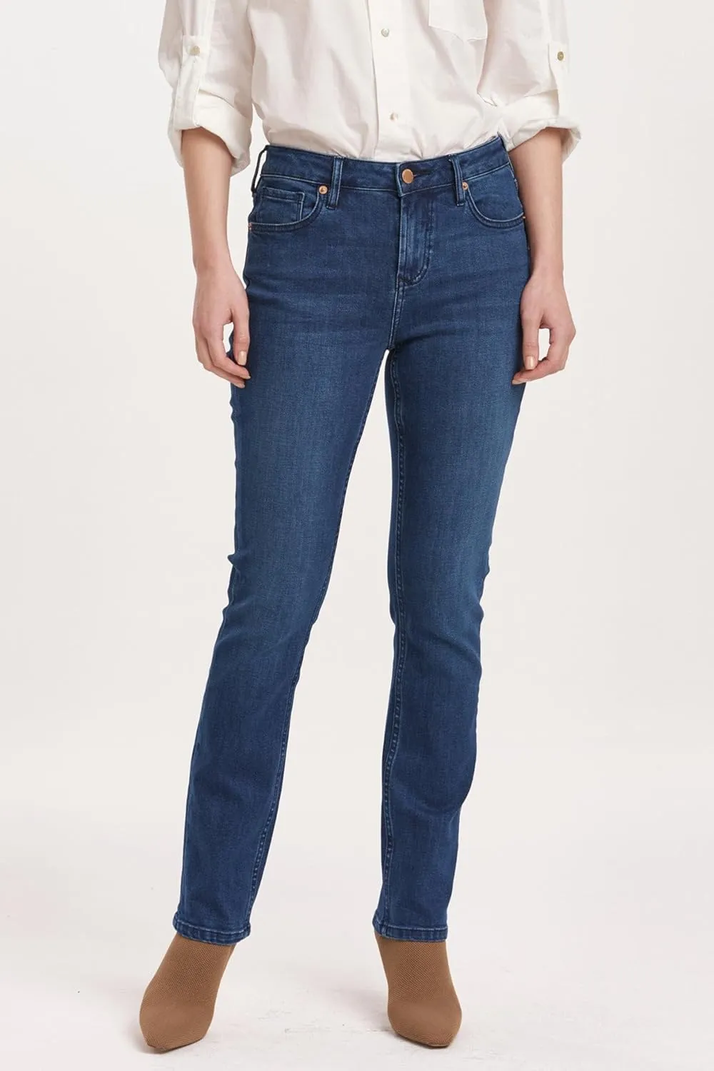DEAR JOHN Blaire Womens Straight Leg Jeans Mid Rise Ankle Inseam