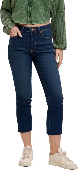 DEAR JOHN Frankie Women's Jeans Straight Fit Cropped High Rise