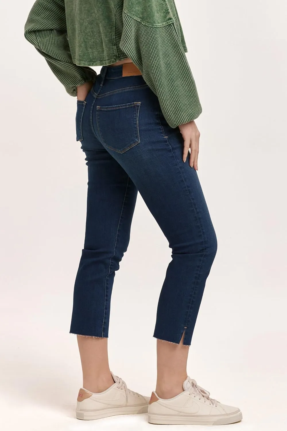 DEAR JOHN Frankie Women's Jeans Straight Fit Cropped High Rise