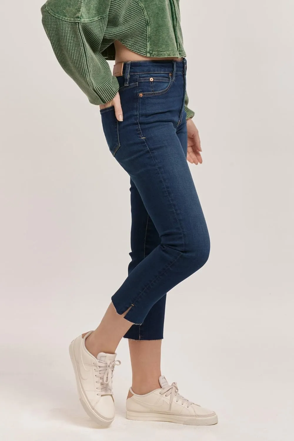 DEAR JOHN Frankie Women's Jeans Straight Fit Cropped High Rise