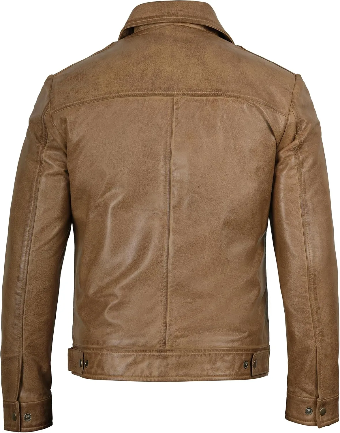 Decrum Mens Leather Jacket - Real Lambskin Classic Vintage Style Leather Jackets For Men