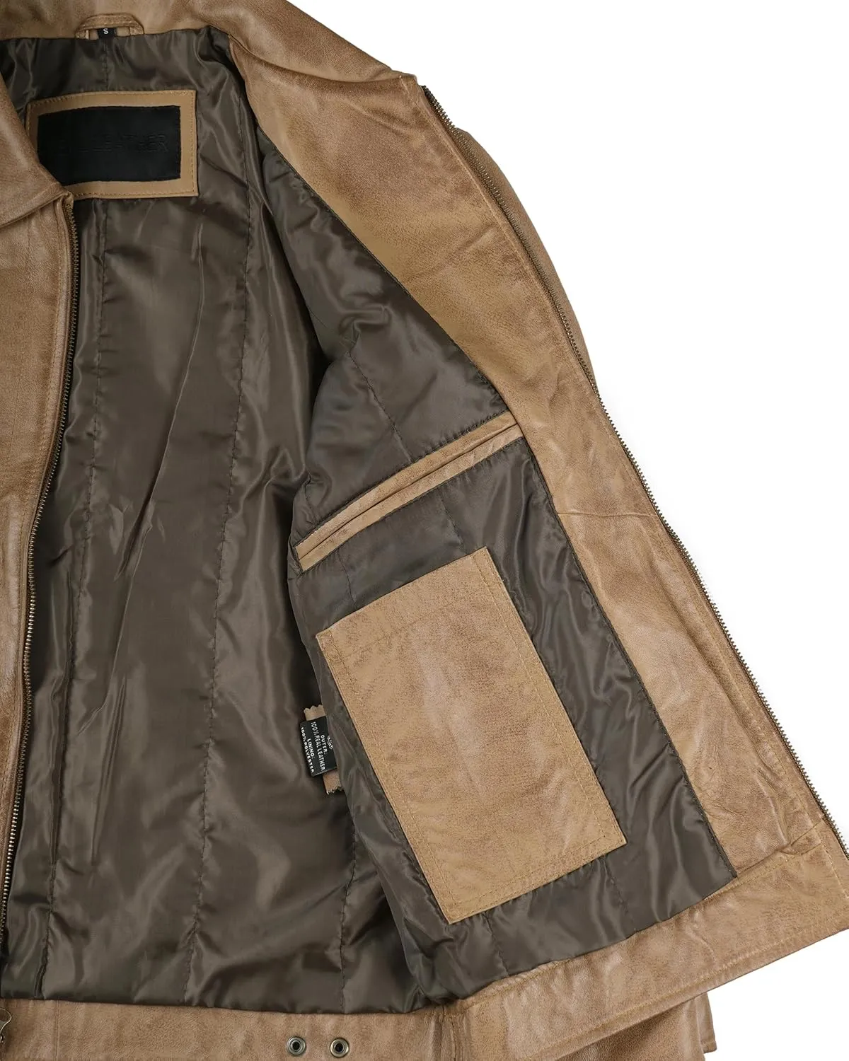 Decrum Mens Leather Jacket - Real Lambskin Classic Vintage Style Leather Jackets For Men