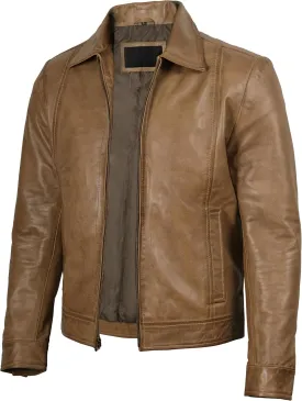 Decrum Mens Leather Jacket - Real Lambskin Classic Vintage Style Leather Jackets For Men