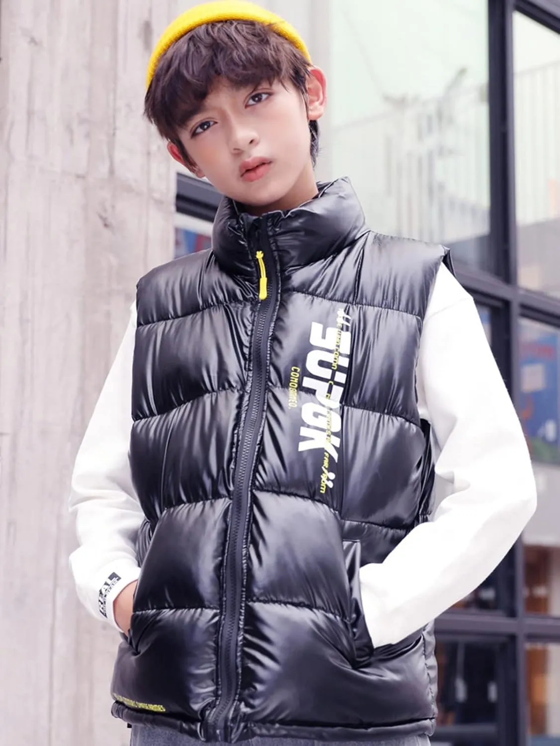 Down Puffer Vest for Boy Girls Winter Warm Puffer Sleeveless Jacket Waistcoats Snowsuit Winter Coat