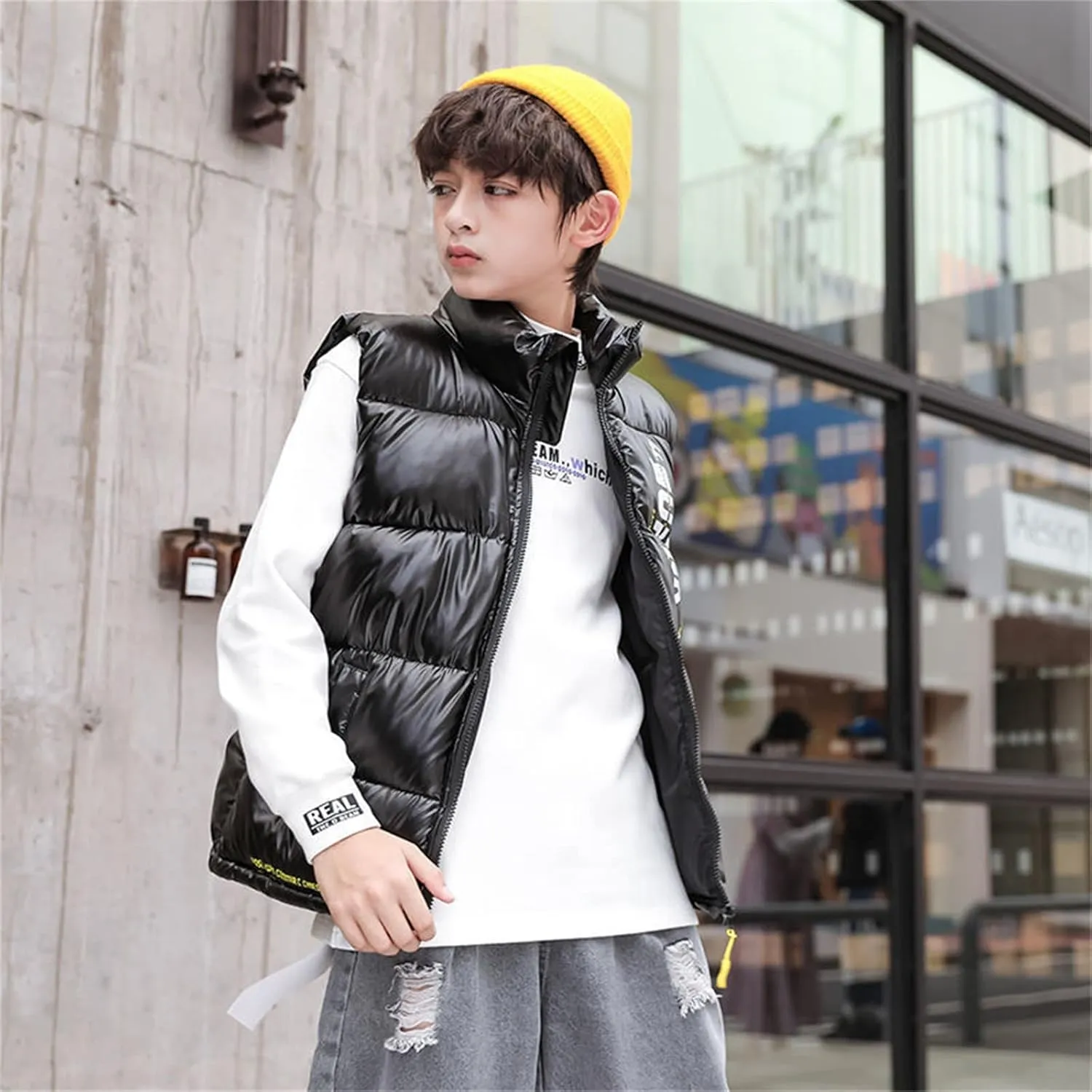 Down Puffer Vest for Boy Girls Winter Warm Puffer Sleeveless Jacket Waistcoats Snowsuit Winter Coat