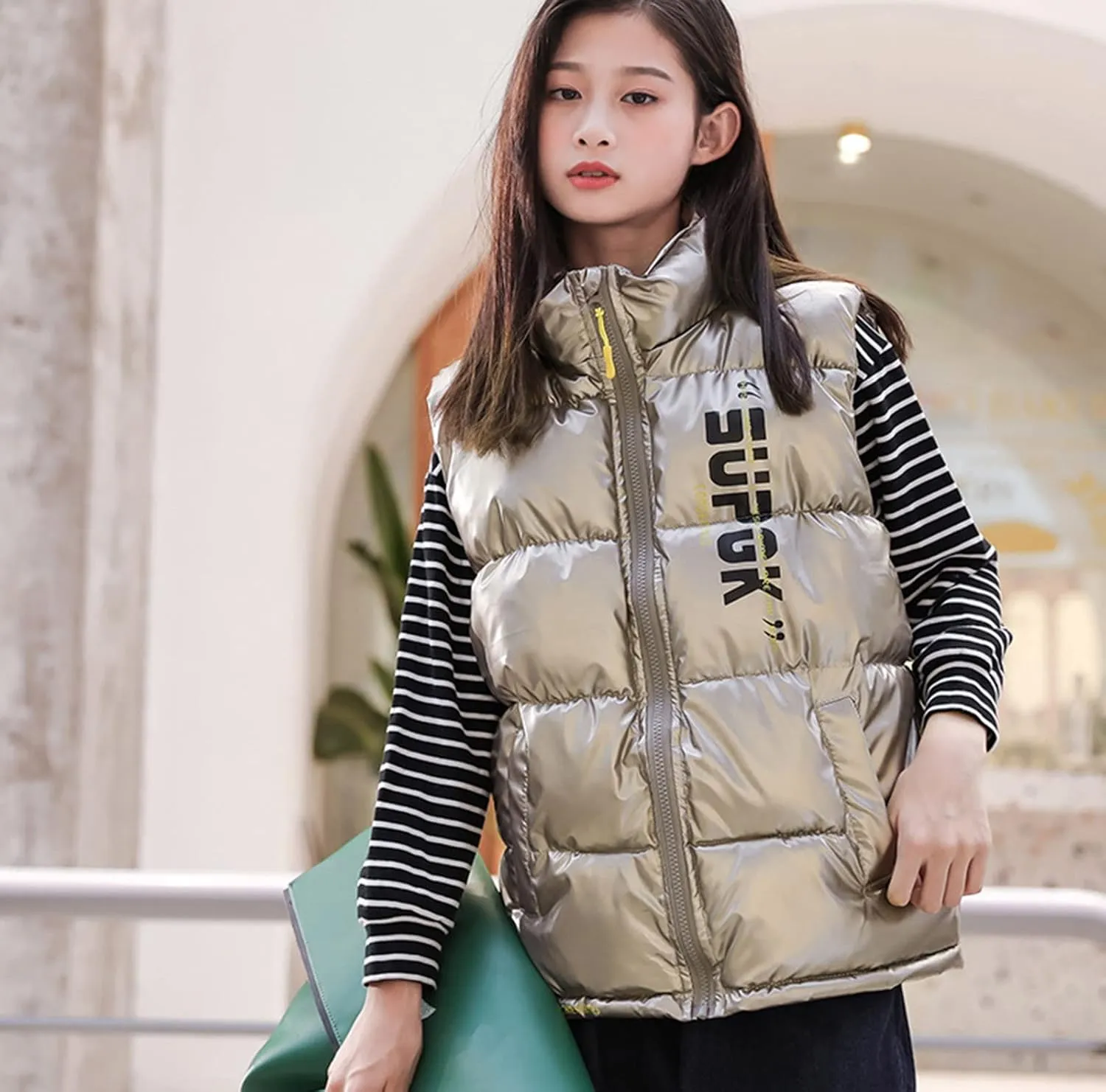 Down Puffer Vest for Boy Girls Winter Warm Puffer Sleeveless Jacket Waistcoats Snowsuit Winter Coat