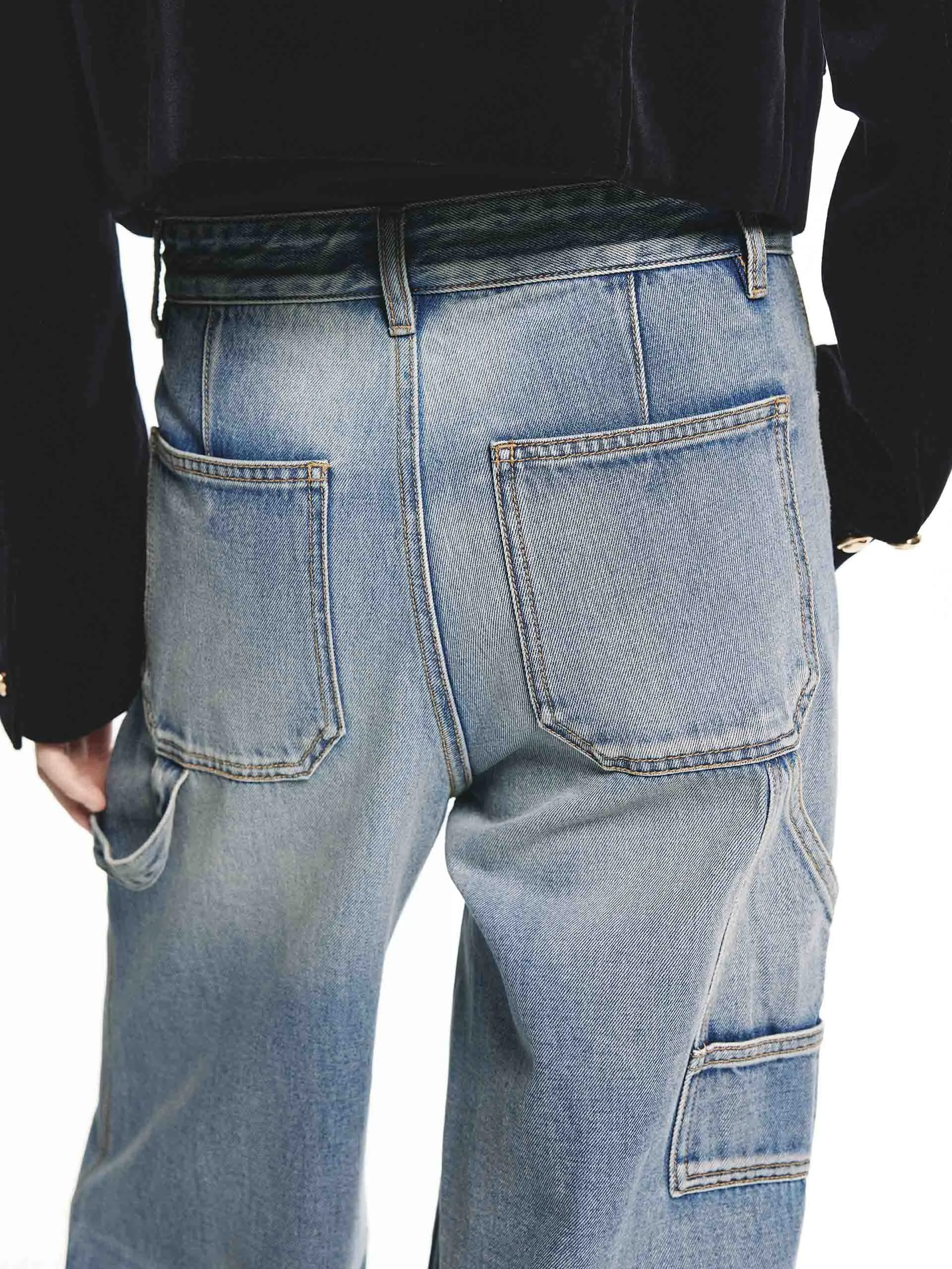 Drawstring Detail Straight Jeans