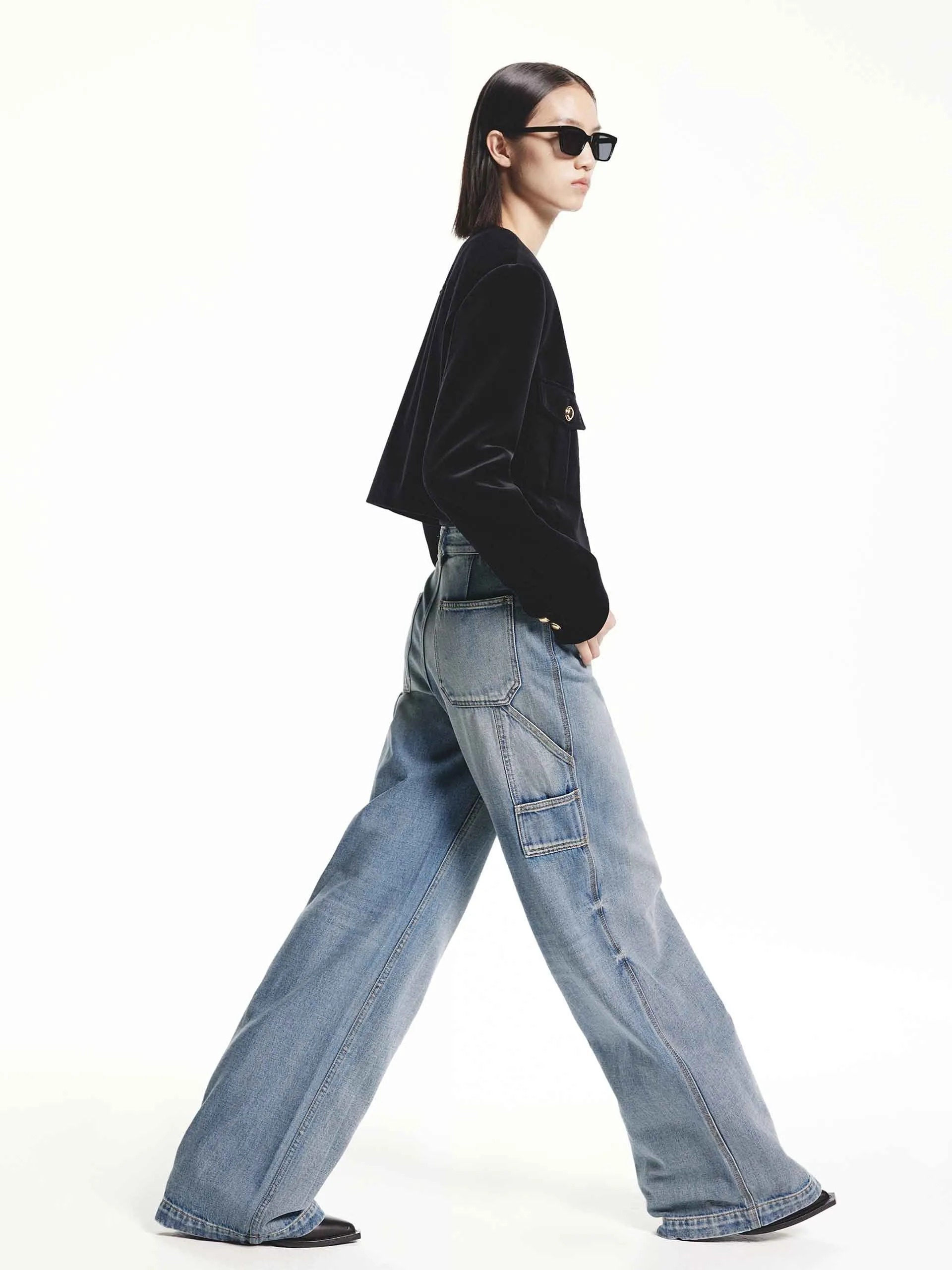 Drawstring Detail Straight Jeans