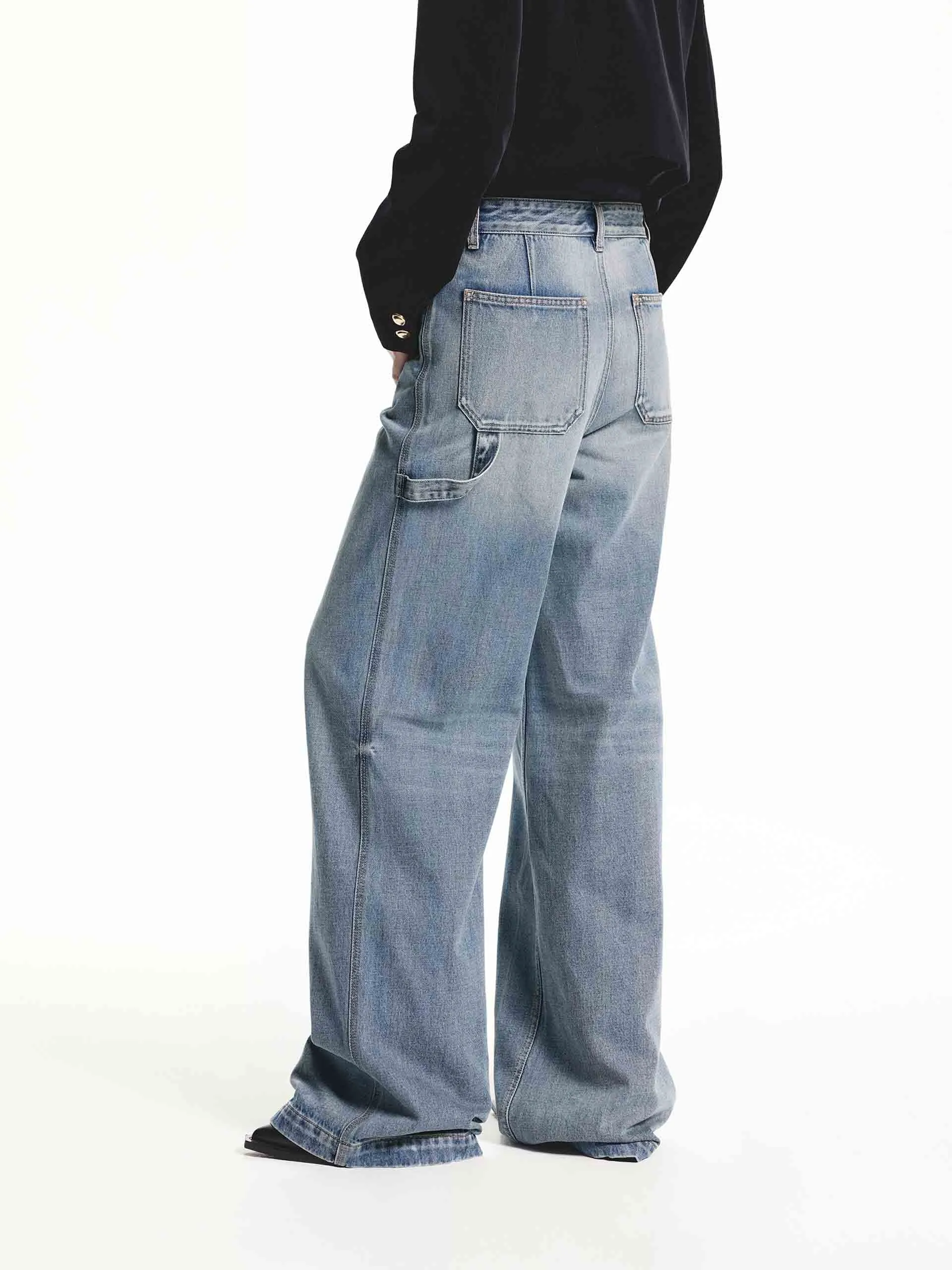 Drawstring Detail Straight Jeans