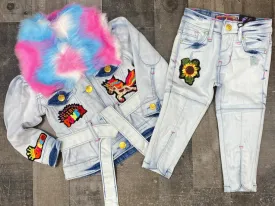 Elite- snow white girls demin set