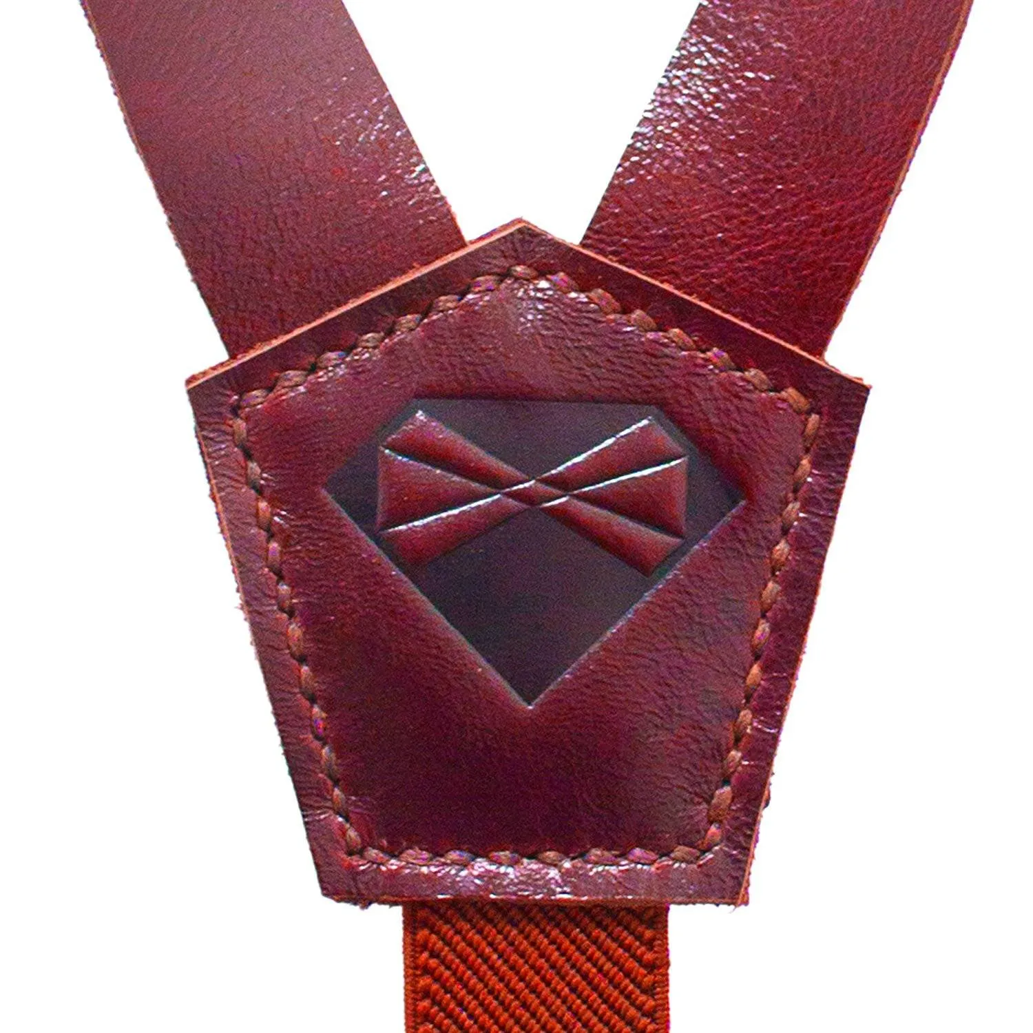 Glossy Red Leather Suspenders