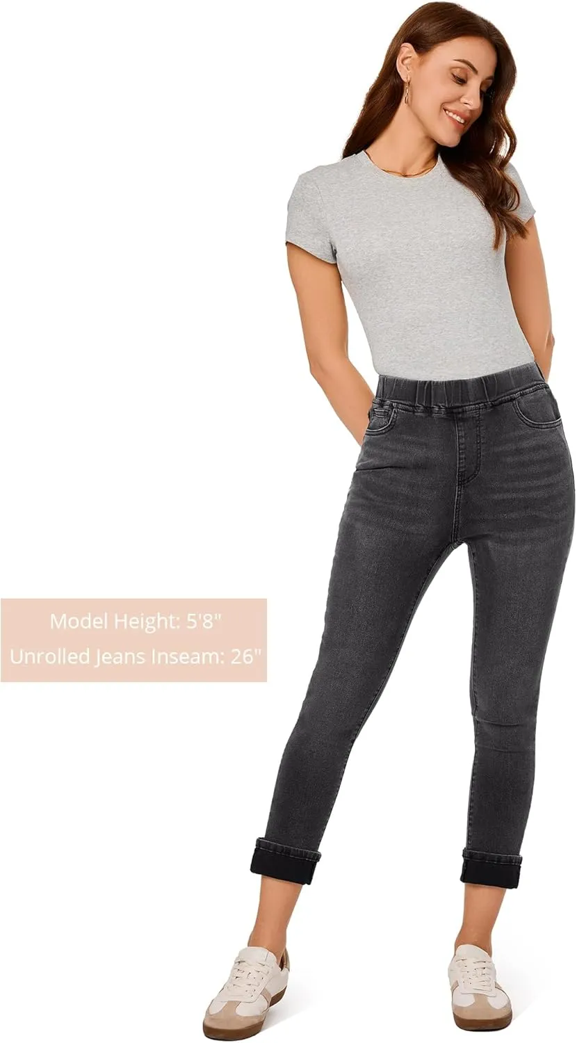 GRAPENT Pull On Jeans for Women High Waisted Skinny Capri Pants Trendy Stretch Denim Cropped Jeans Crop Jeggings Capris
