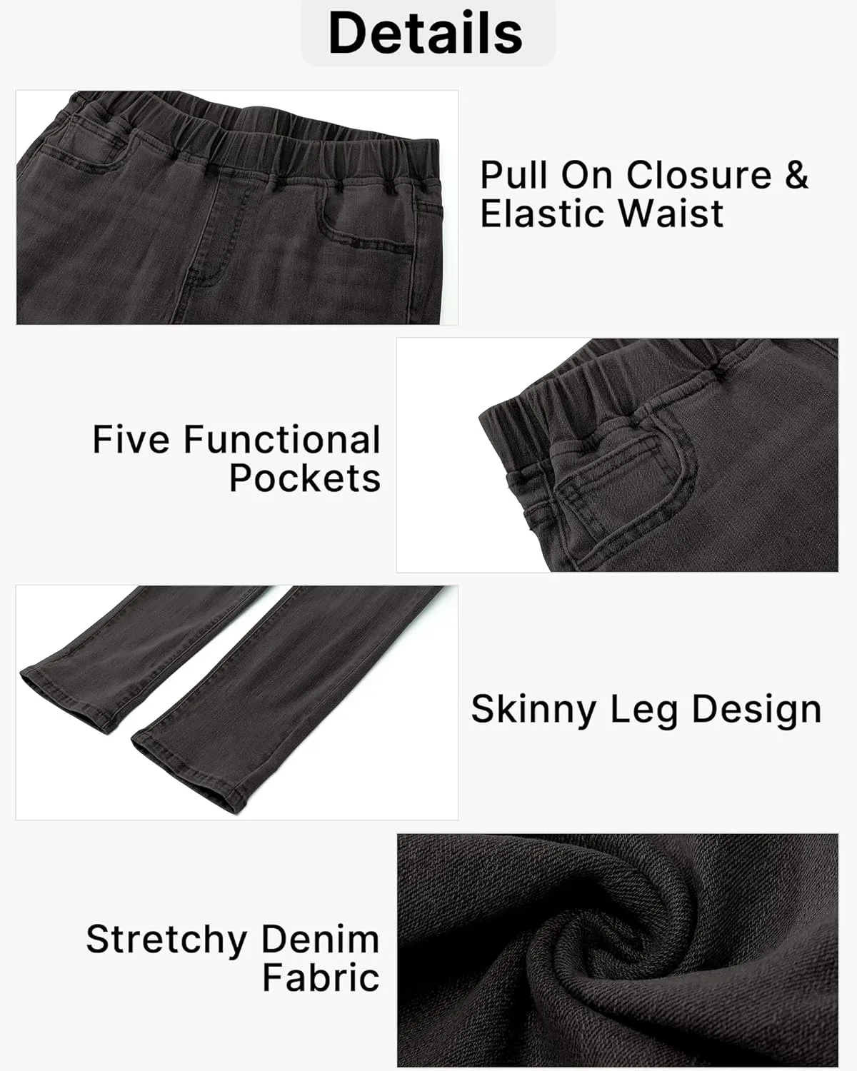 GRAPENT Pull On Jeans for Women High Waisted Skinny Capri Pants Trendy Stretch Denim Cropped Jeans Crop Jeggings Capris
