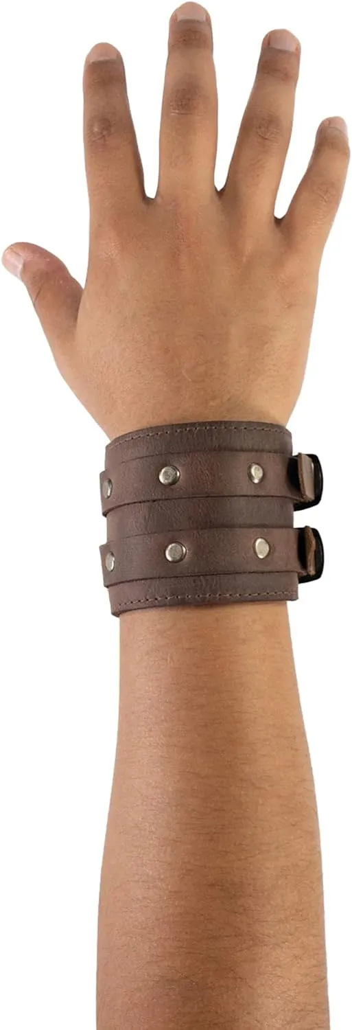 Hide & Drink, Stylish Wrist Wallet Cuff, Wristband with Secret Pouch, Cash Holder, Money Organizer, Full Grain Leather, Handmade, Bourbon Brown