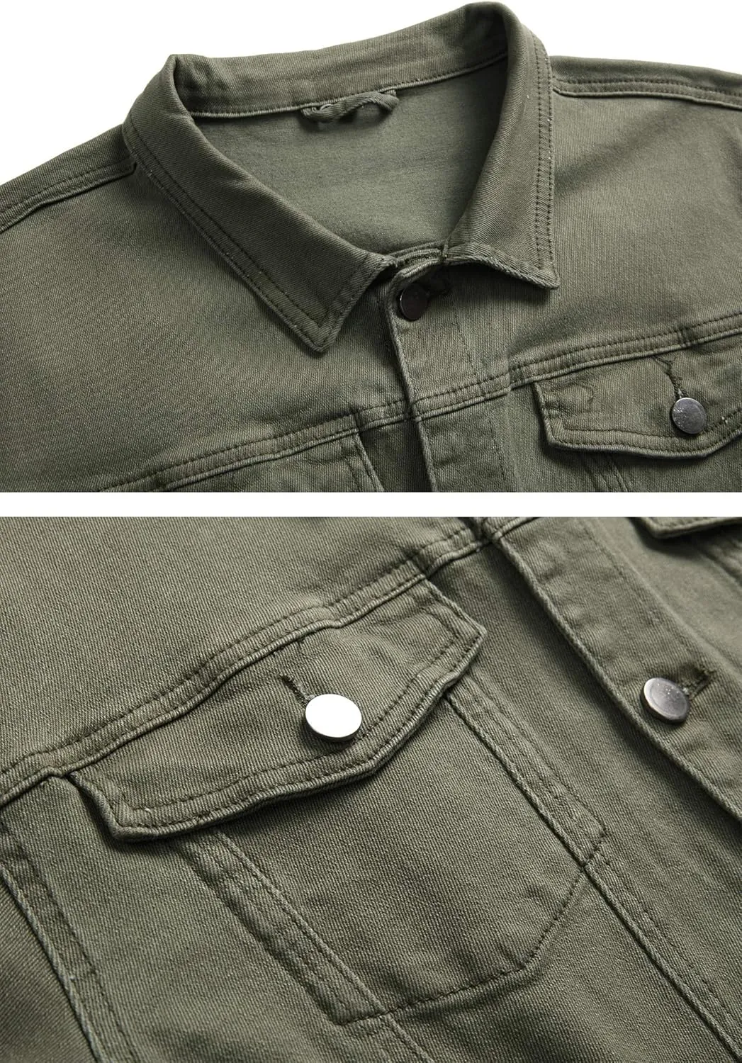 LAMKUKU Mens Denim Jacket Ripped Slim Jean Jacket Coat for Men