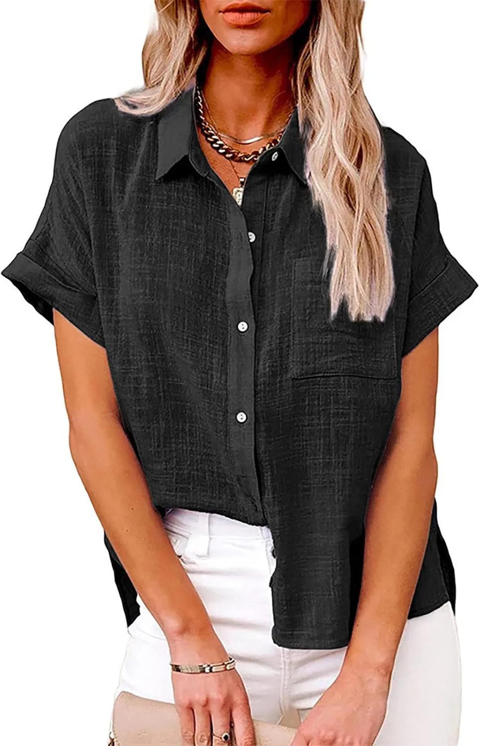 Linen Shirts for Women Print Natural Autumn Fragrant Fabric Shirt Blue Shirts for Women Oversized Button Down Shirts