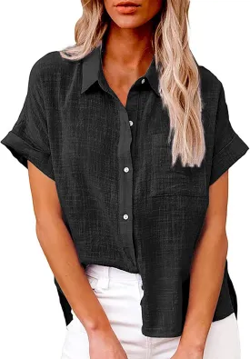 Linen Shirts for Women Print Natural Autumn Fragrant Fabric Shirt Blue Shirts for Women Oversized Button Down Shirts
