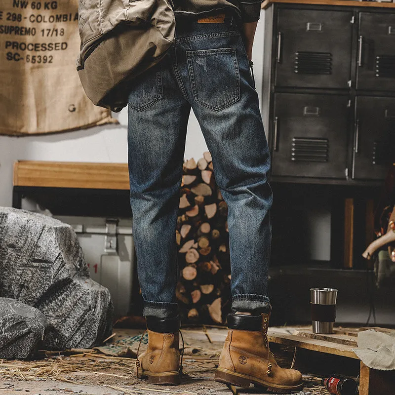 Loose-fit Straight-leg Stonewashed Jeans Pants