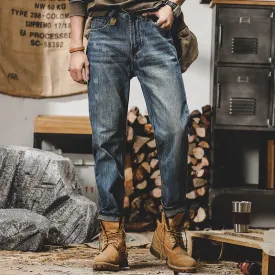 Loose-fit Straight-leg Stonewashed Jeans Pants