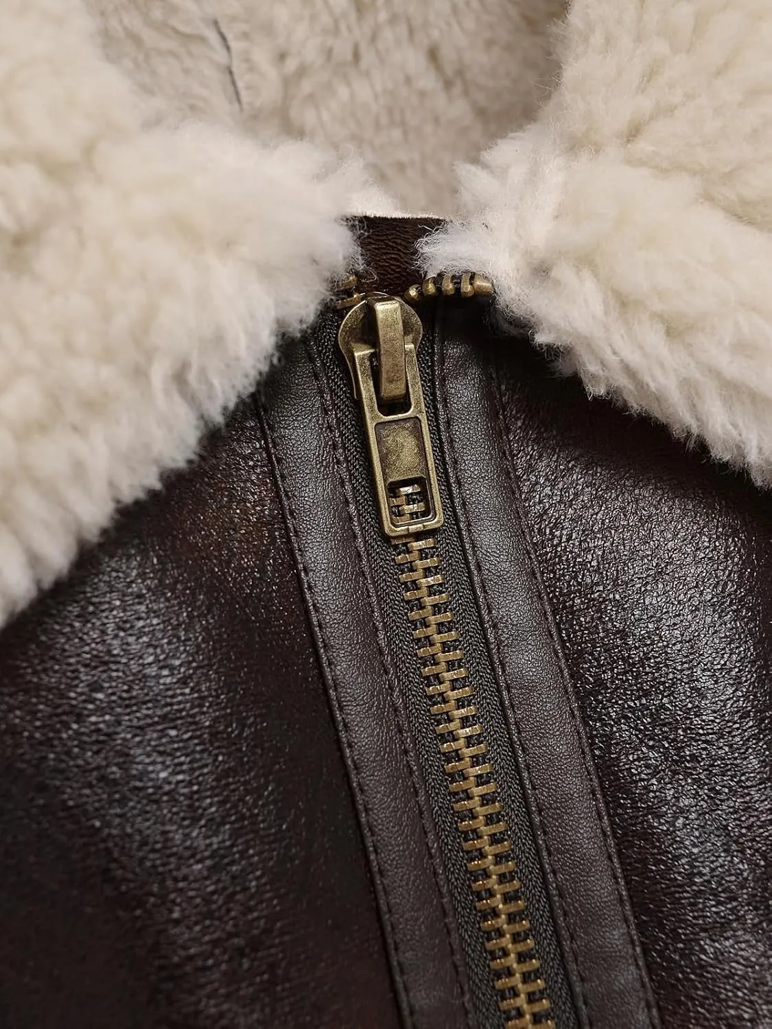 LY VAREY LIN Women Faux Leather Jacket with Faux Fur Lining Warm Winter Biker Coat
