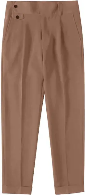 Men's Business Trousers Lightweight Twill Slim-Fit Straight Pants Regular Fit Versatile Tapered Pants with Pockets
