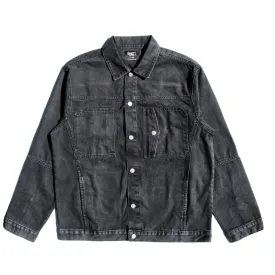 Mens gray pocket style denim jacket