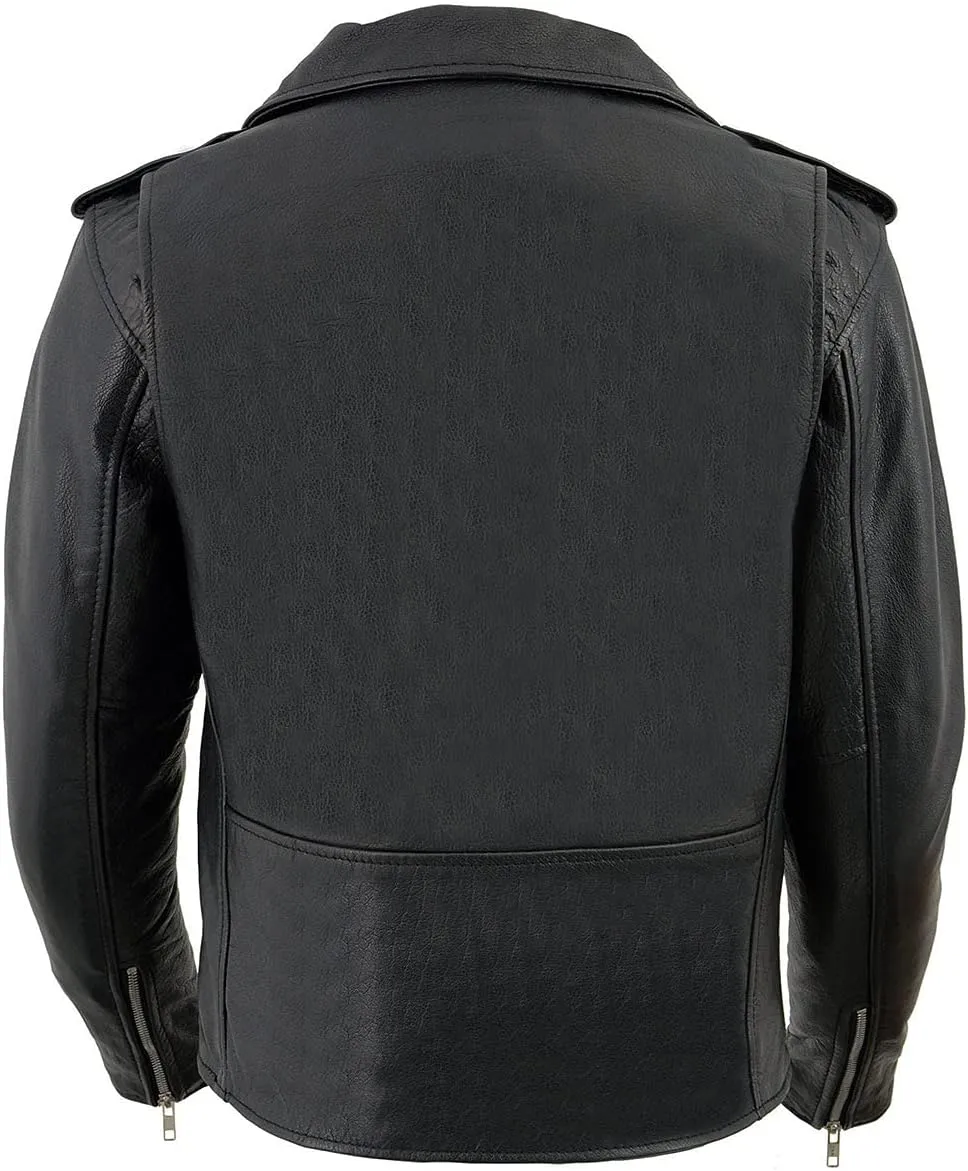 Milwaukee Leather LKL2701 Women's Classic Black Premium Leather Motorcycle Rider Jacket with Built-In Belt