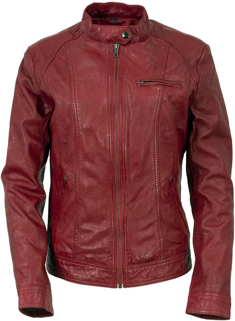 Milwaukee Leather Vintage SFL2811 Women's Black Zipper Front Motorcycle Casual Fashion Leather Jacket
