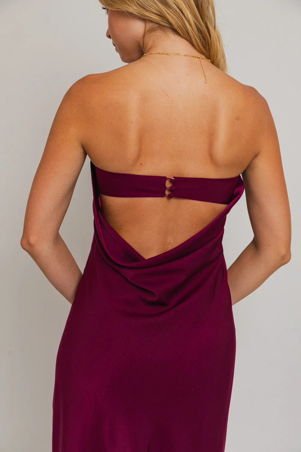 red wine supernova strapless dress