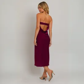 red wine supernova strapless dress