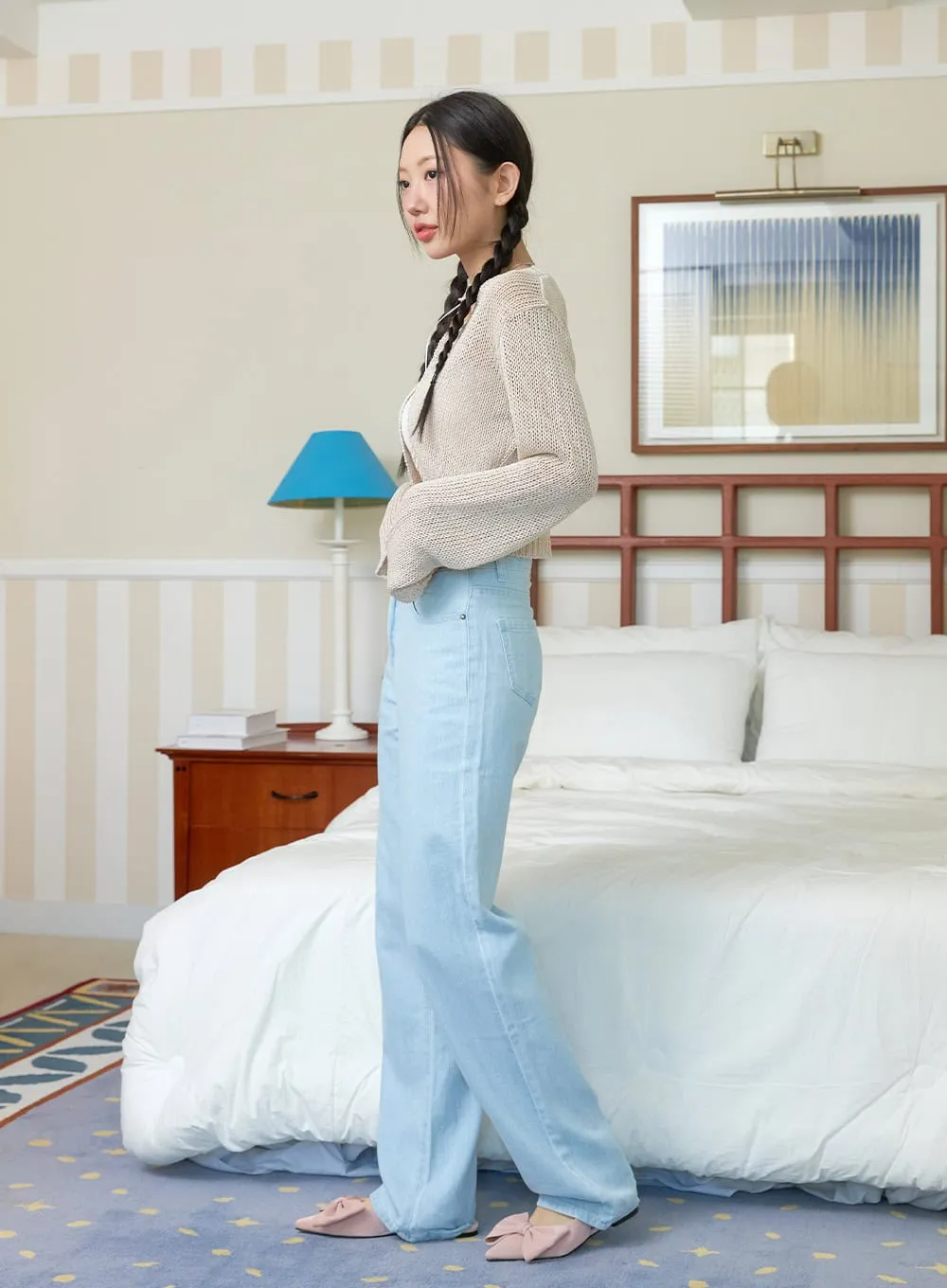 Solid Straight Jeans OY427