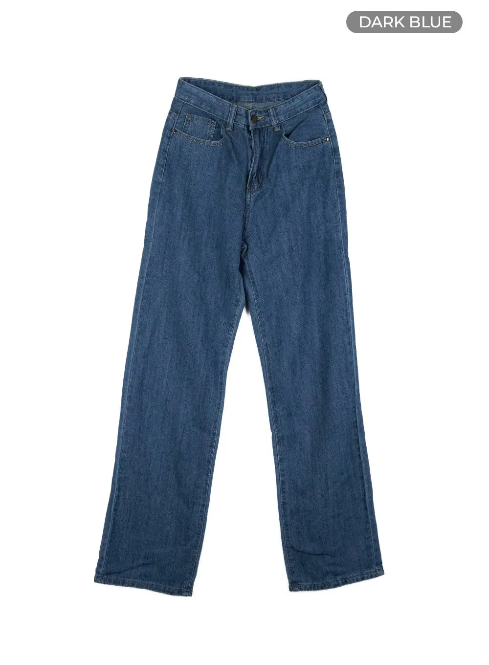 Solid Straight Jeans OY427