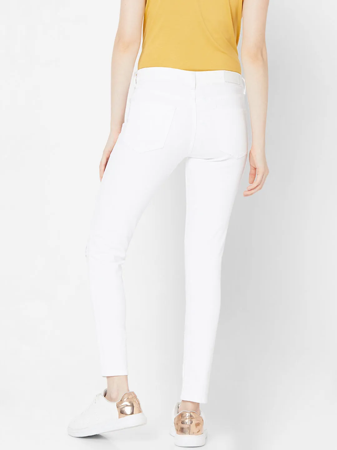 Spykar Women White Cotton Super Skinny Fit Regular Length Jeans (Alicia)