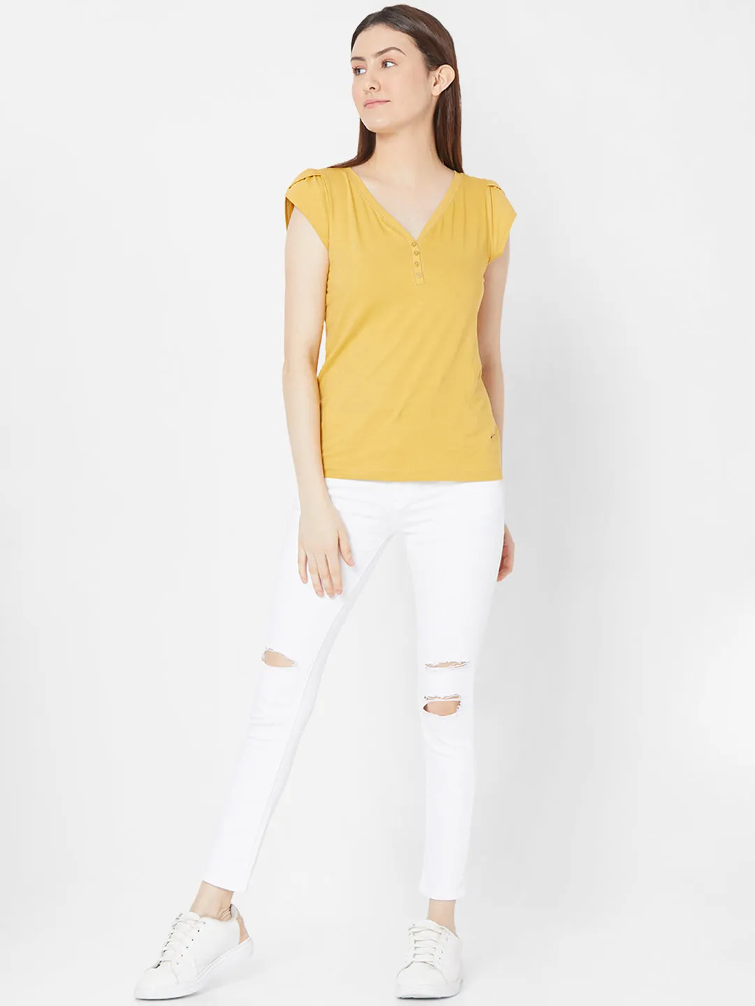 Spykar Women White Cotton Super Skinny Fit Regular Length Jeans (Alicia)