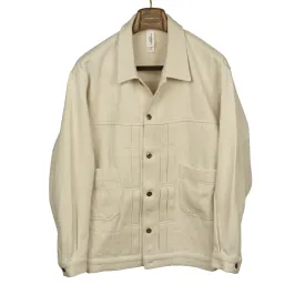 Type 2 trucker jacket in natural slubby handwoven cotton denim