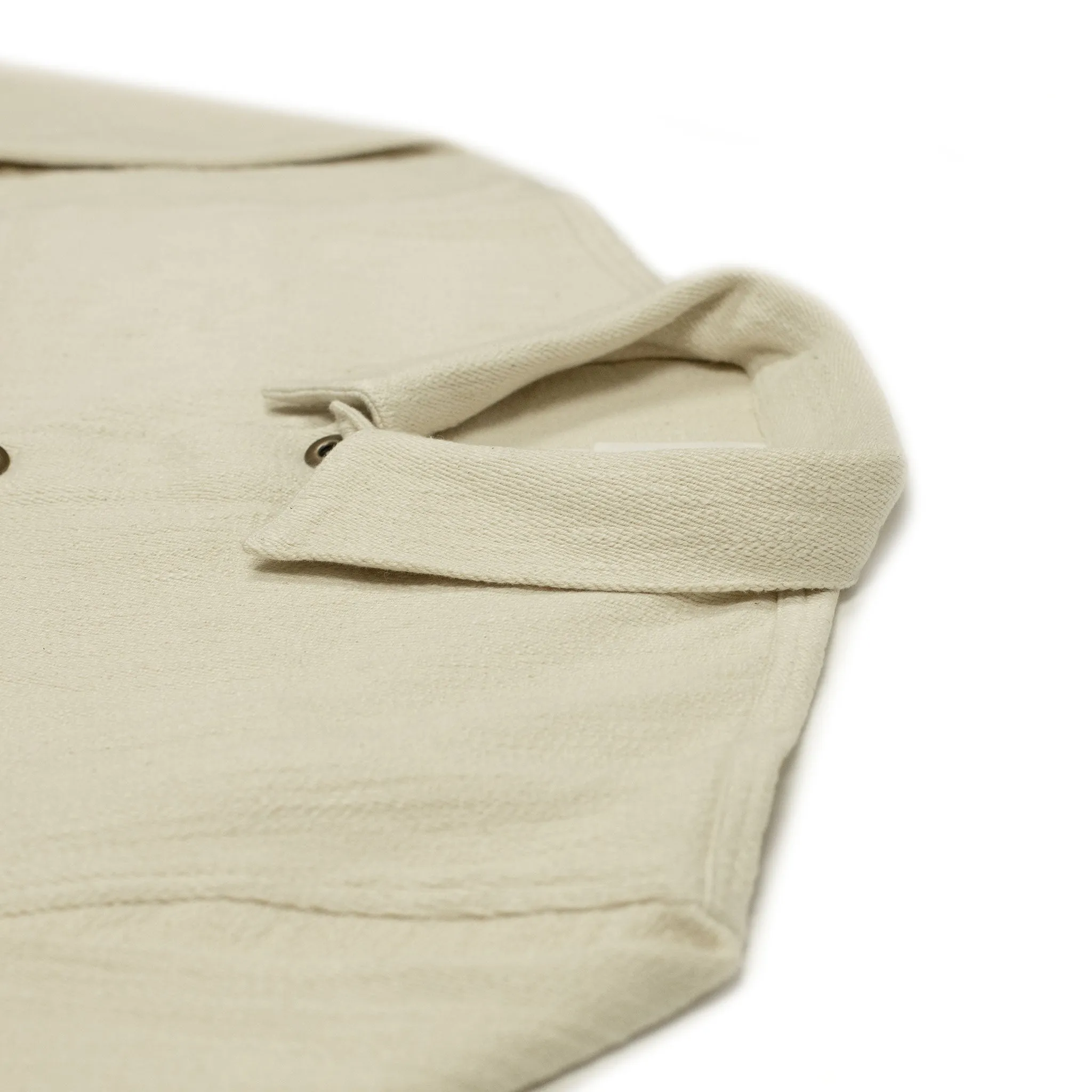 Type 2 trucker jacket in natural slubby handwoven cotton denim