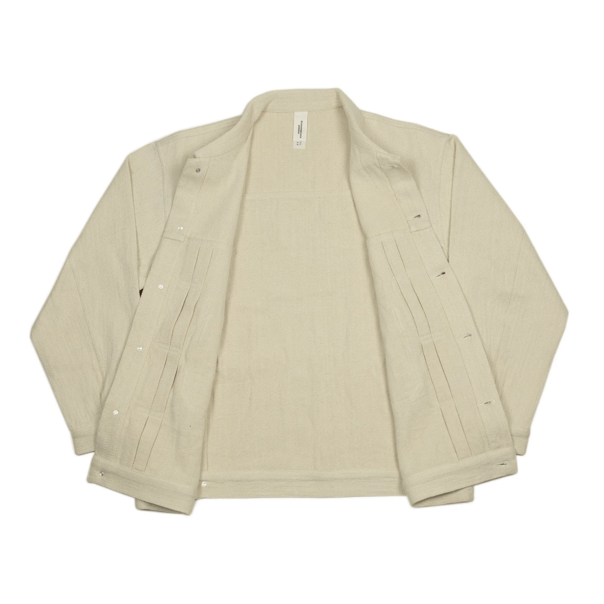 Type 2 trucker jacket in natural slubby handwoven cotton denim
