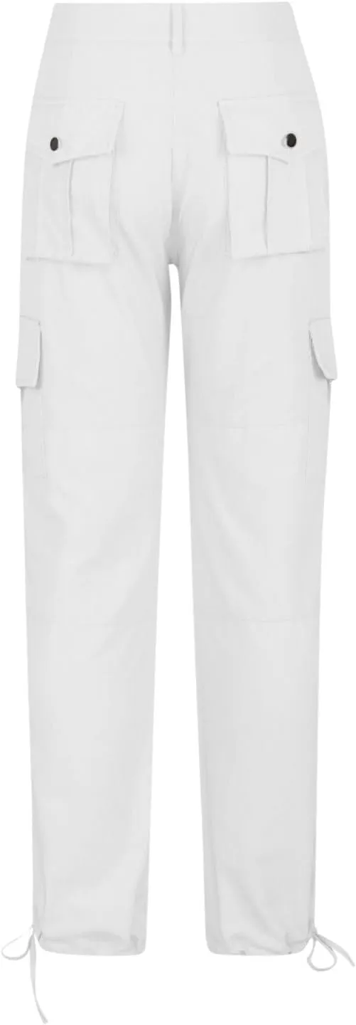 Uillui Tactical Cargo Pants for Women Low Waist Slim Fit Ankle Trousers Straight Leg Stretchy Tapered Pant Ripstop Work Pant